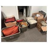 Large Grouping of Bed Covers & Pillows