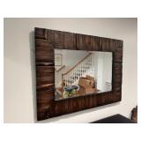 Rustic Wooden Double Glass Mirror