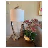 Modern Table Lamp, Vase & Floral Arrangement