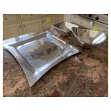 Nambe & Ars Nova Pewter Tray & Bowls Set