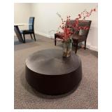 Round Composition Table & Glass Floral