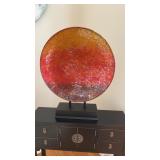 Glass Mosaic Plate on Metal Stand