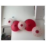 Wall Installation of Five Japanese Umbrellas