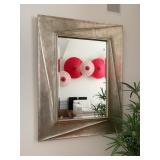 Modern Beveled Mirror with Silver Frame