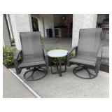 Outdoor Swivel Chairs & Side Table Set