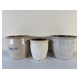 Three Stoneware Pots Including H. P. Co. Hawthorne