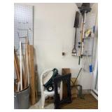 Garage Lot: Garden Tools, Wood, & Plastic