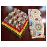 Two Antique Quilts: Patchwork & Hexagon