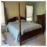 King Size Poster Bed with Mattress & Boxspr