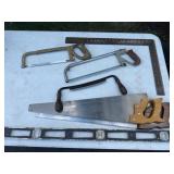 Hand Saws, Hacksaws & Measuring Tools Lot