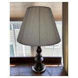 Brass Table Lamp with Shade, 31 Inches Tall