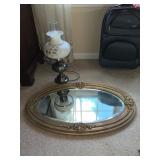 Oval Wall Mirror with Ornate Frame