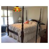 Four-Poster Bed with Bedding, Dresser, Mirror