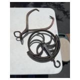 Iron Ice Tongs & Pulley Lot
