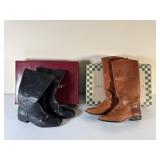 2 Pair Etienne Aigner Leather Boots