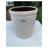 Stoneware 5 Gallon Crock with Blue Crown