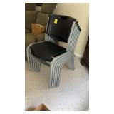 Stack of 6 Black Plastic Chairs