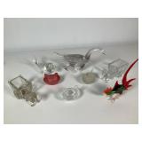 Glass Figurines & Clear Murano Swan Lot
