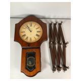 Harris & Mallow 25" Wall Clock & Wood Peg Rax
