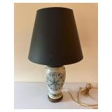 Pottery Table Lamp with Floral Motif