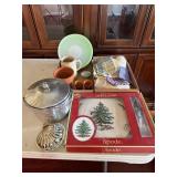 Housewares Lot With Spode Christmas Tree Set