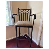 3 Iron Barstools with Cloth Seats