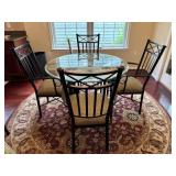 Iron & Glass Dining Table With Four Chairs