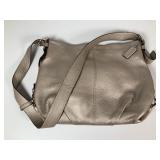 Coach Metallic Silver-Platinum Pebbled Hobo