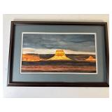 Framed Watercolor Landscape Signed P. Scarano