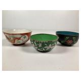 Chinese Cloisonné & Porcelain Bowls, Set of 3