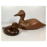 Plaster "Daffy" Duck & 10 Inch Wooden Duck