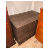Large Wooden Storage Box with Latch & Wheels