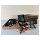 Jewelry Box & Assorted Costume Jewelry