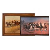 Two Framed Western Theme Prints