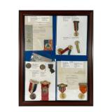 Framed Military Reunion Ribbons & Medals
