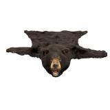 Black Bear Rug with Head Mount & Green Felt
