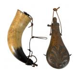 Powderhorn & AM Flask & Cap Co. Powder Flask