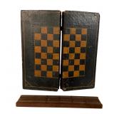 Civil War Era Chess/Backgammon & Cribbage Set