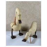 Carved Wood Whimsical Ducks