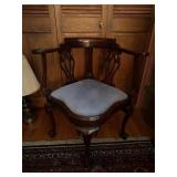 Carved Corner Chair with Ball & Claw Feet