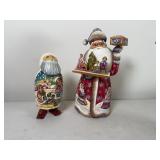 Two Russian Santa Claus Figures