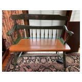 Painted Wood Settee with Floral Back