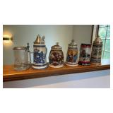 6 Beer Steins, Including Anheuser-Bush