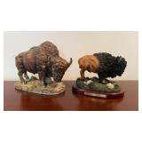 Two Buffalo Statues Including Andrea Porcela