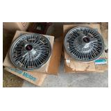 Four Boxed Oldsmobile Wire Wheel Hubcap