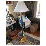 Tall Green & Gold Floor Lamp, 59 Inches