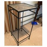 Metal Pedestal Table with Tile Insert