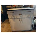 Vintage Utility Cabinet with Enamel Top