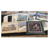 Large Grouping of Folio Prints & Matted Works