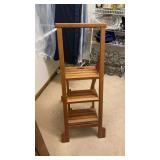 Folding Wooden Ladder with Handle
